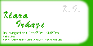 klara irhazi business card